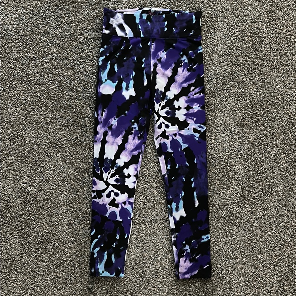 Justice Purple Leggings with Stretchy Material and Wide Waistband